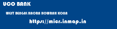 UCO BANK  WEST BENGAL HAORA HOWRAH KONA  micr code